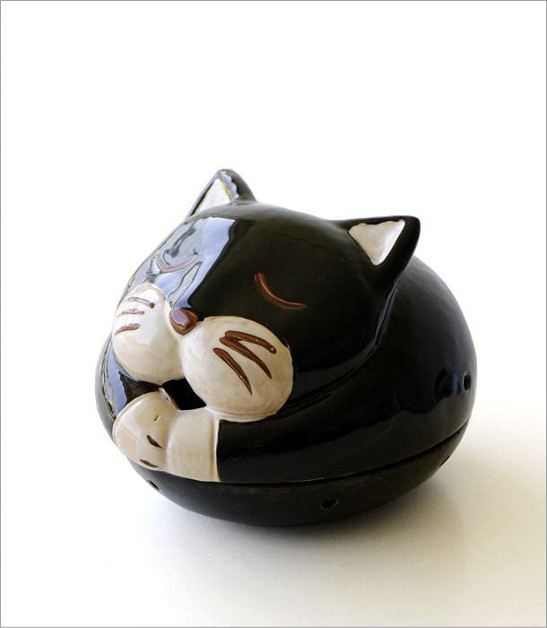 Amazon.co.jp: 蚊取り線香入れ おしゃれ 陶器 ネコ 猫 蚊遣り 蚊